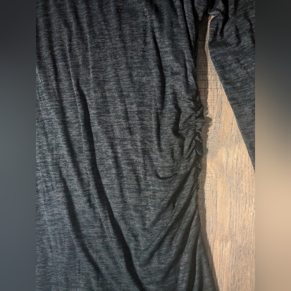 Nic+Zoe Maxi Angled Heathered Gray Dress w/ Ruching & Long Sleeves Size XL NWT! - Picture 15 of 16